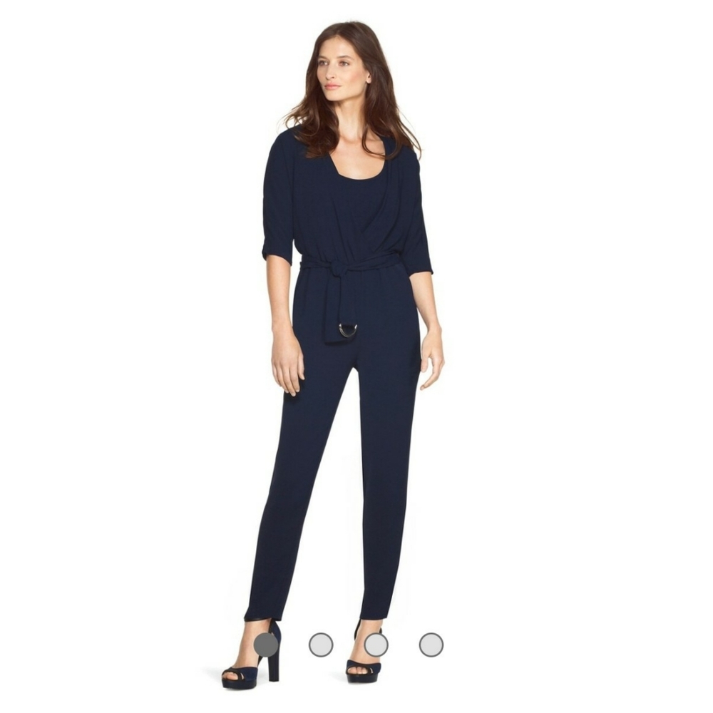 White House black market Navy Jumpsuit